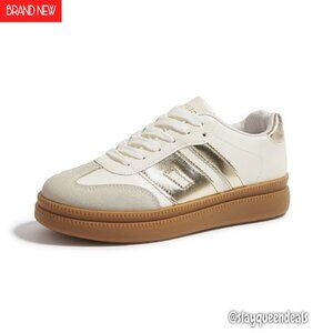 Platform Sneakers with Thick Rubber Sole, Cushioned Comfort for Casual Wear